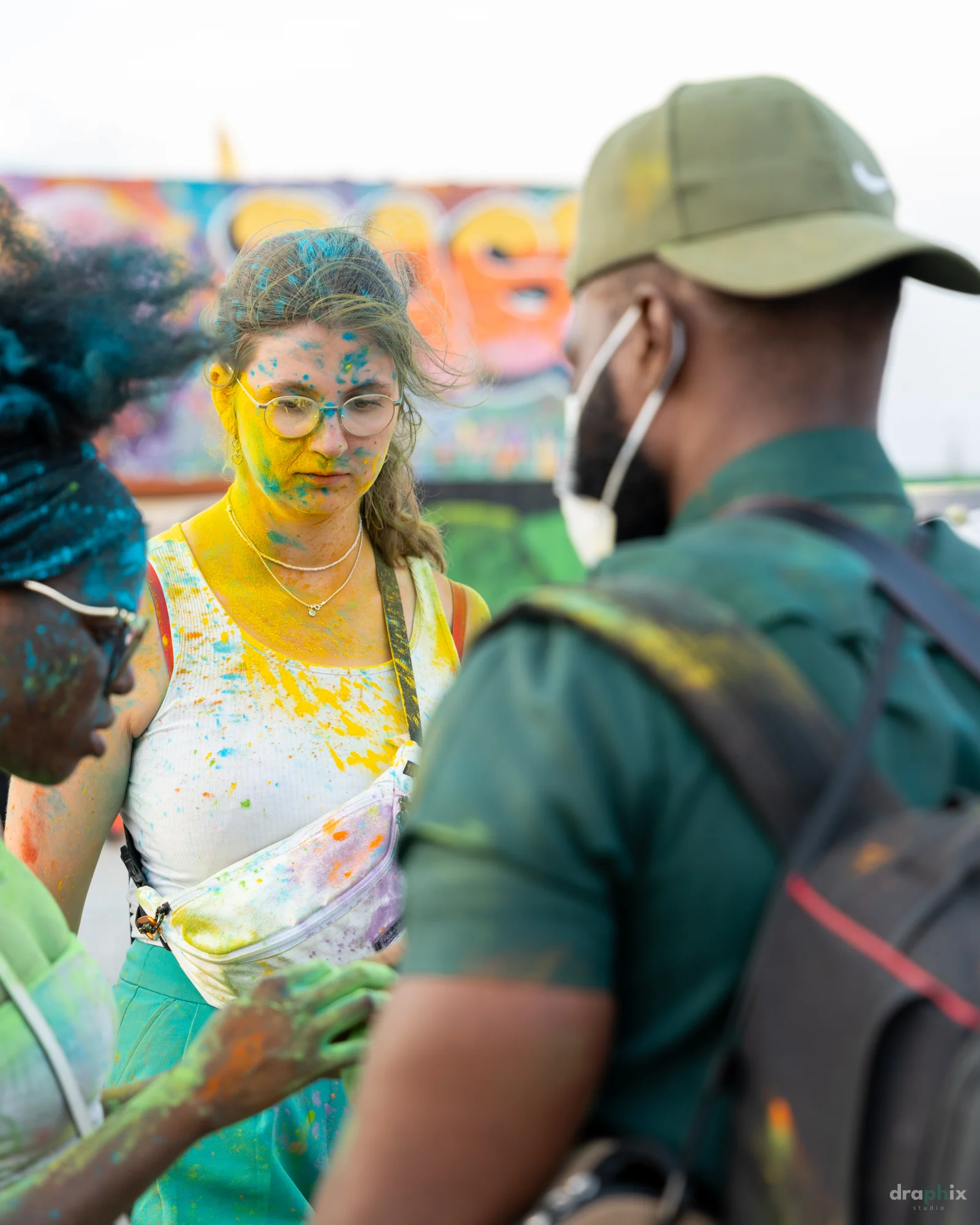 Face painting in progress