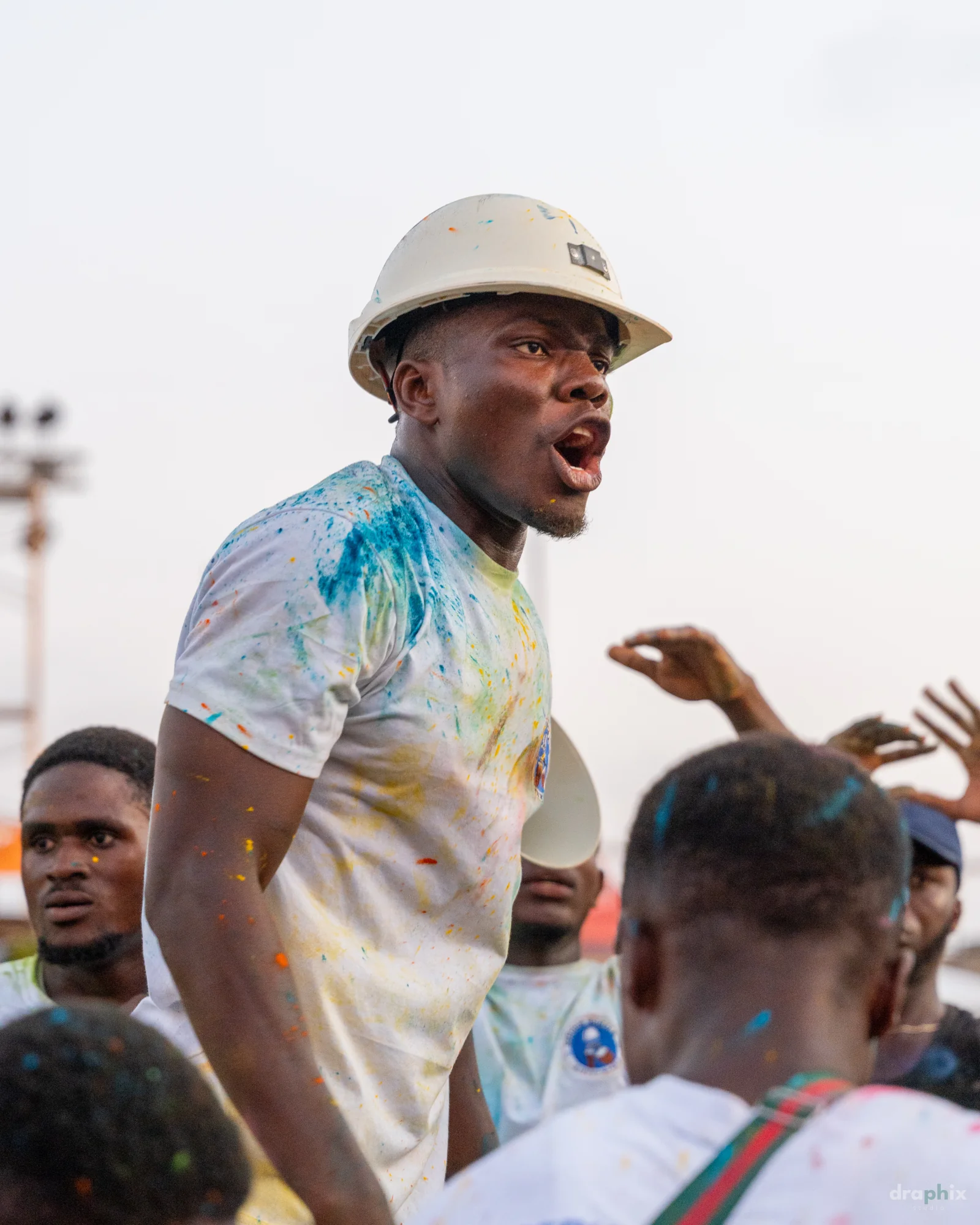 Man speaking in the crowd