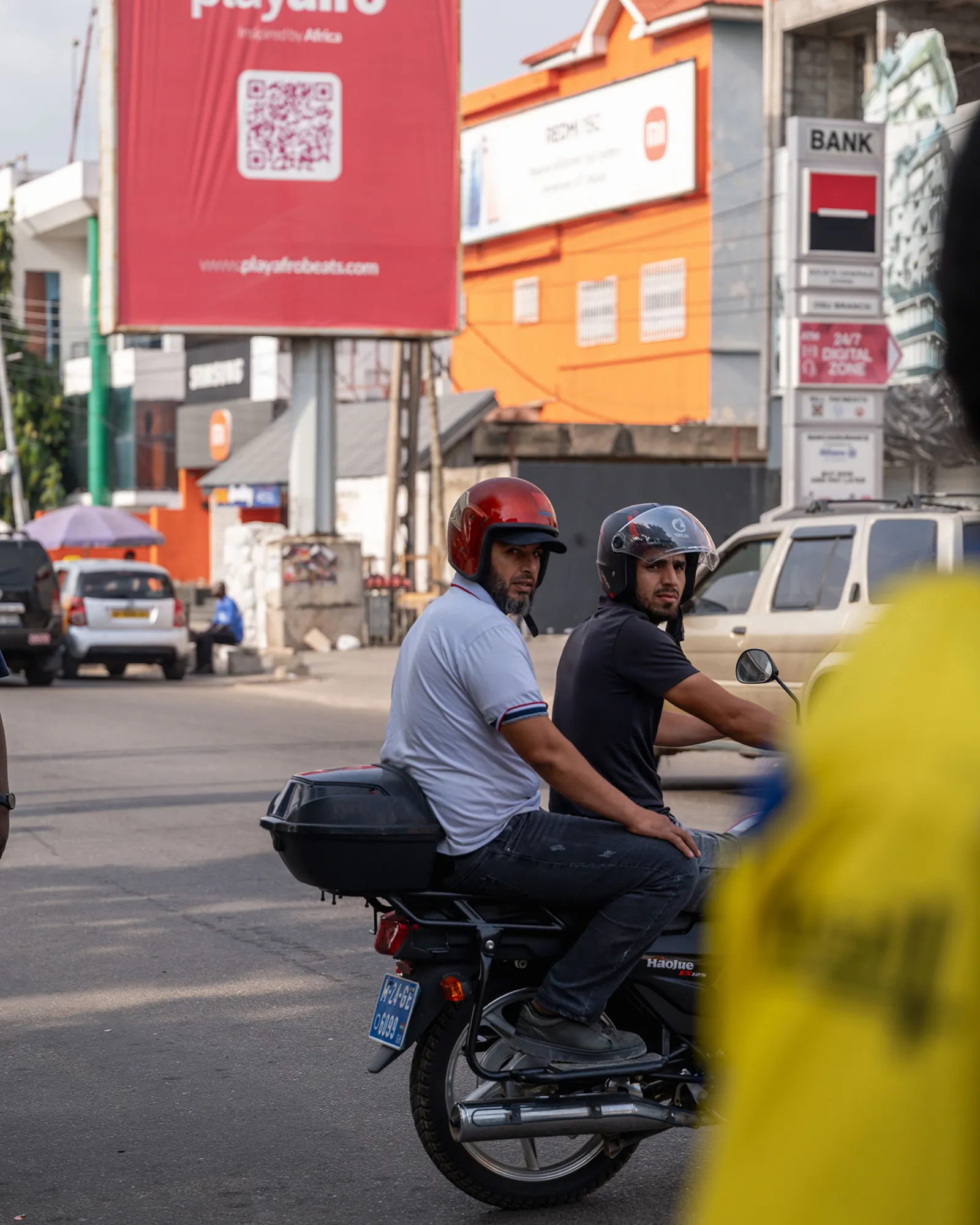 Two riders on a motorcycle