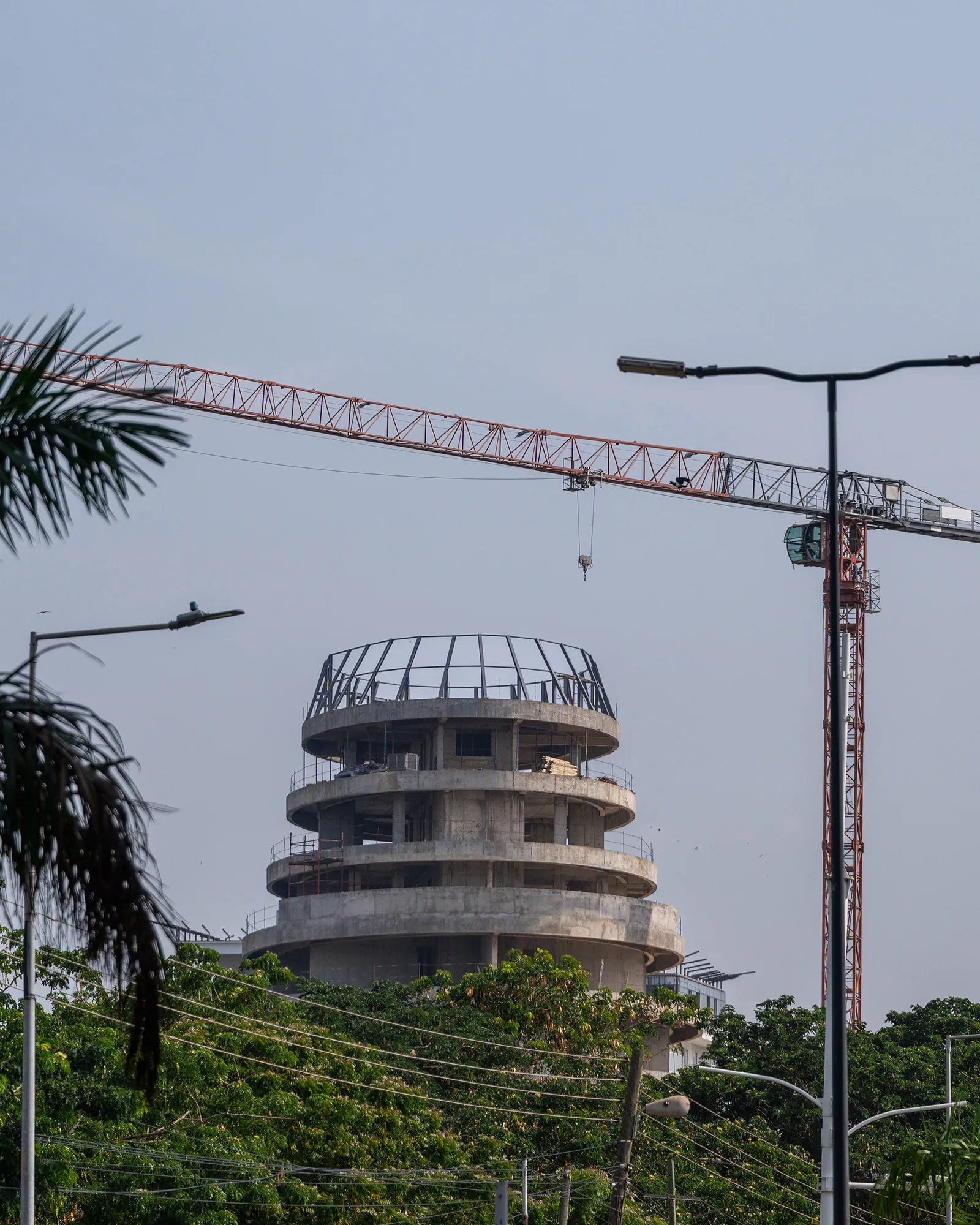 Crane over unfinished building