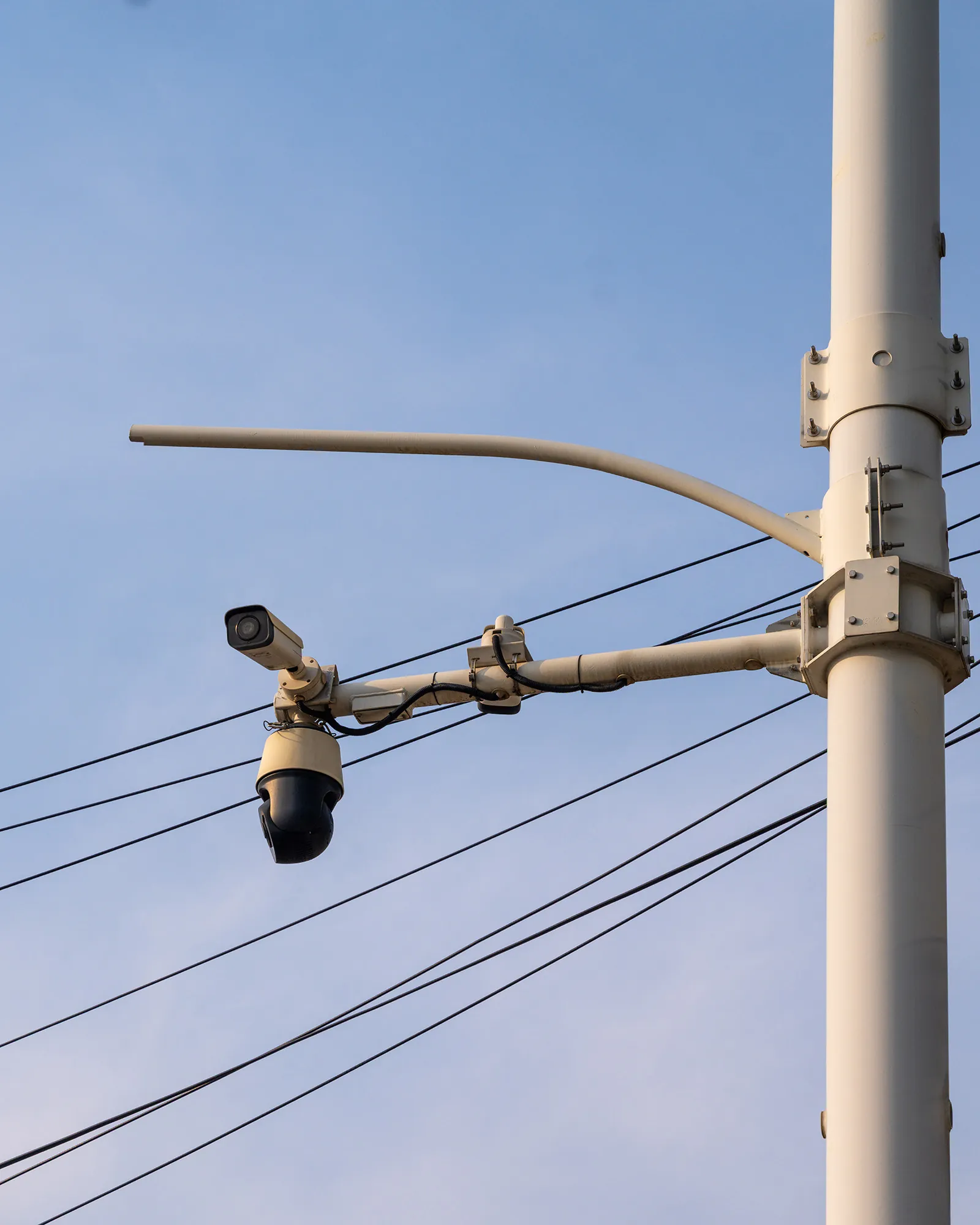 Security camera on utility pole